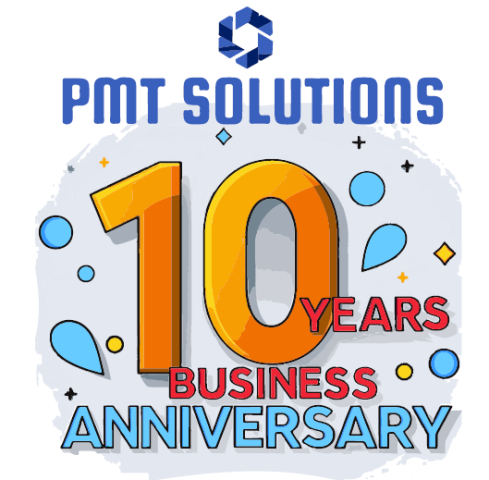 PMT Solutions 10 Years Business Anniversary design